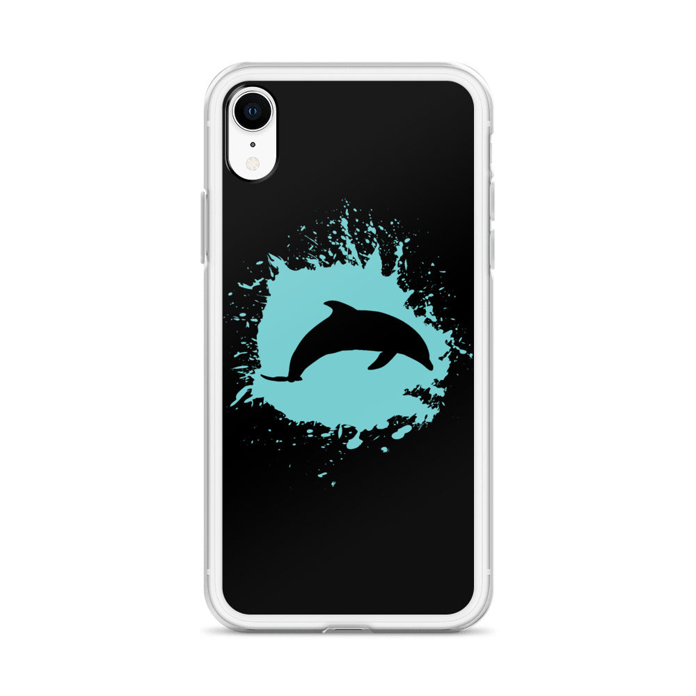 Dolphin Splash iPhone Case Black - Splashing Apparel