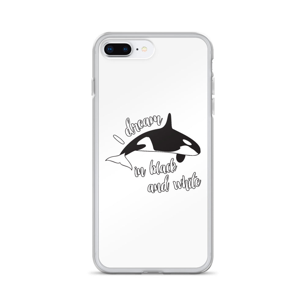Dream in Black and White iPhone Case White - Splashing Apparel
