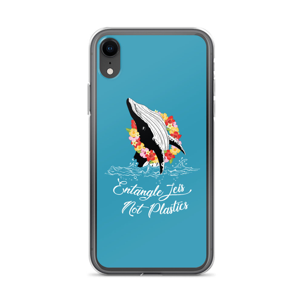 Entangle Leis Not Plastics iPhone Case Blue - Splashing Apparel