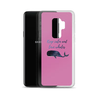 Keep Calm and Love Whales Samsung Case Pink - Splashing Apparel