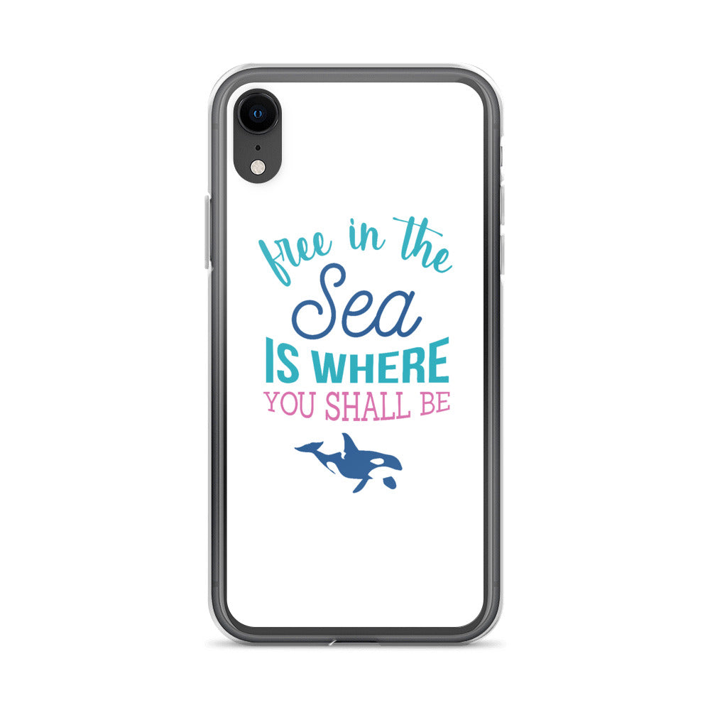 Free in the Sea iPhone Case White - Splashing Apparel