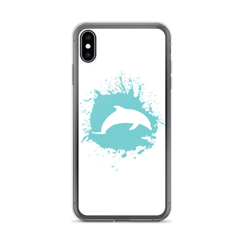 Dolphin Splash iPhone Case White - Splashing Apparel