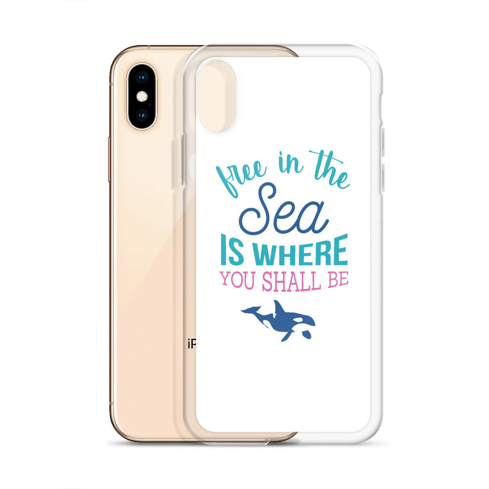 Free in the Sea iPhone Case White - Splashing Apparel