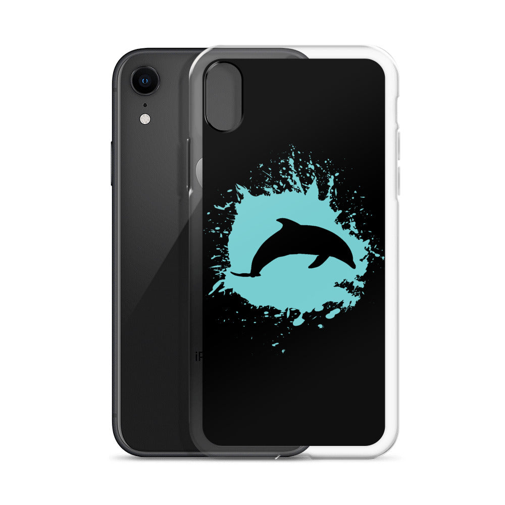 Dolphin Splash iPhone Case Black - Splashing Apparel