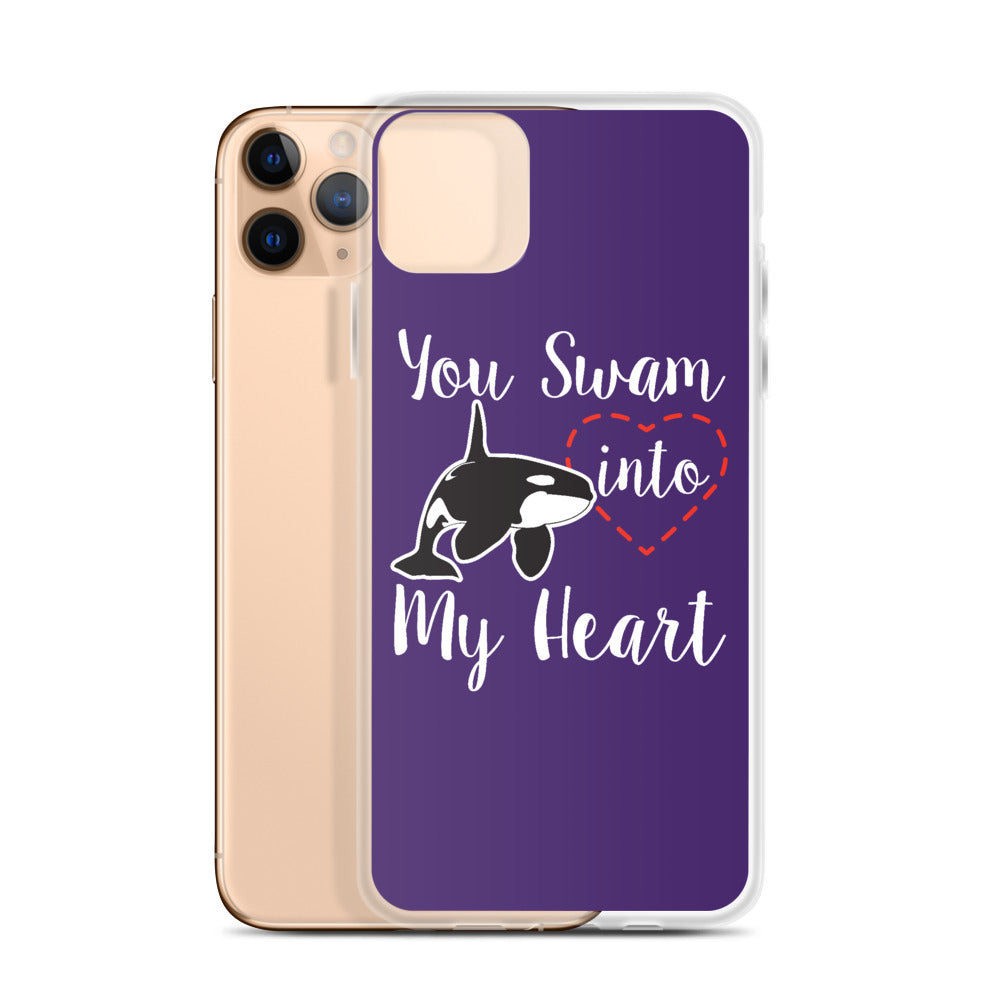 You Swam into My Heart iPhone Case Purple - Splashing Apparel