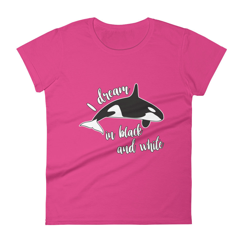 Dream in Black and White Women's Shirt - Splashing Apparel