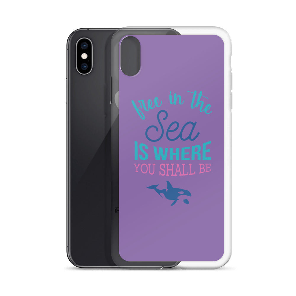 Free in the Sea iPhone Case Purple - Splashing Apparel