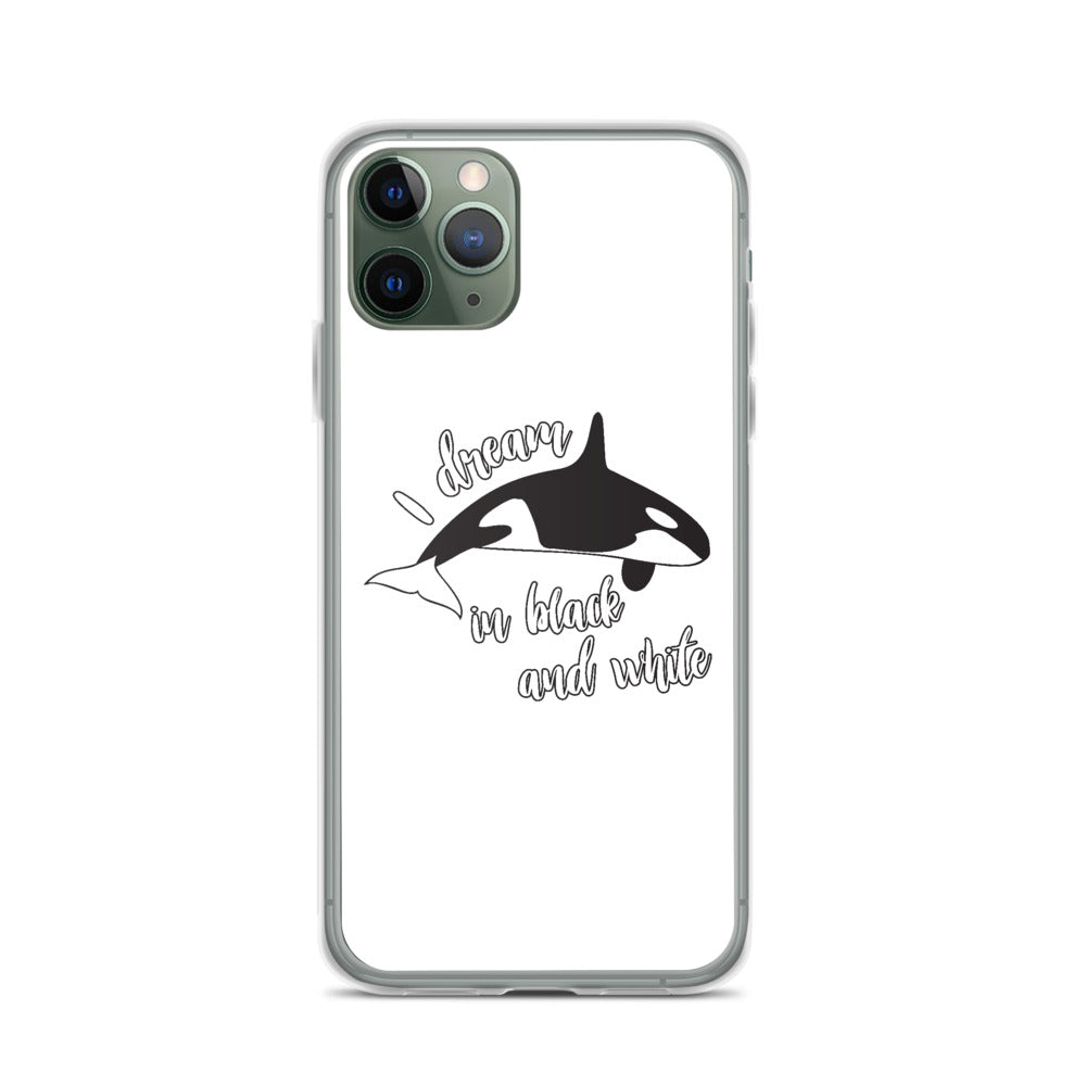 Dream in Black and White iPhone Case White - Splashing Apparel