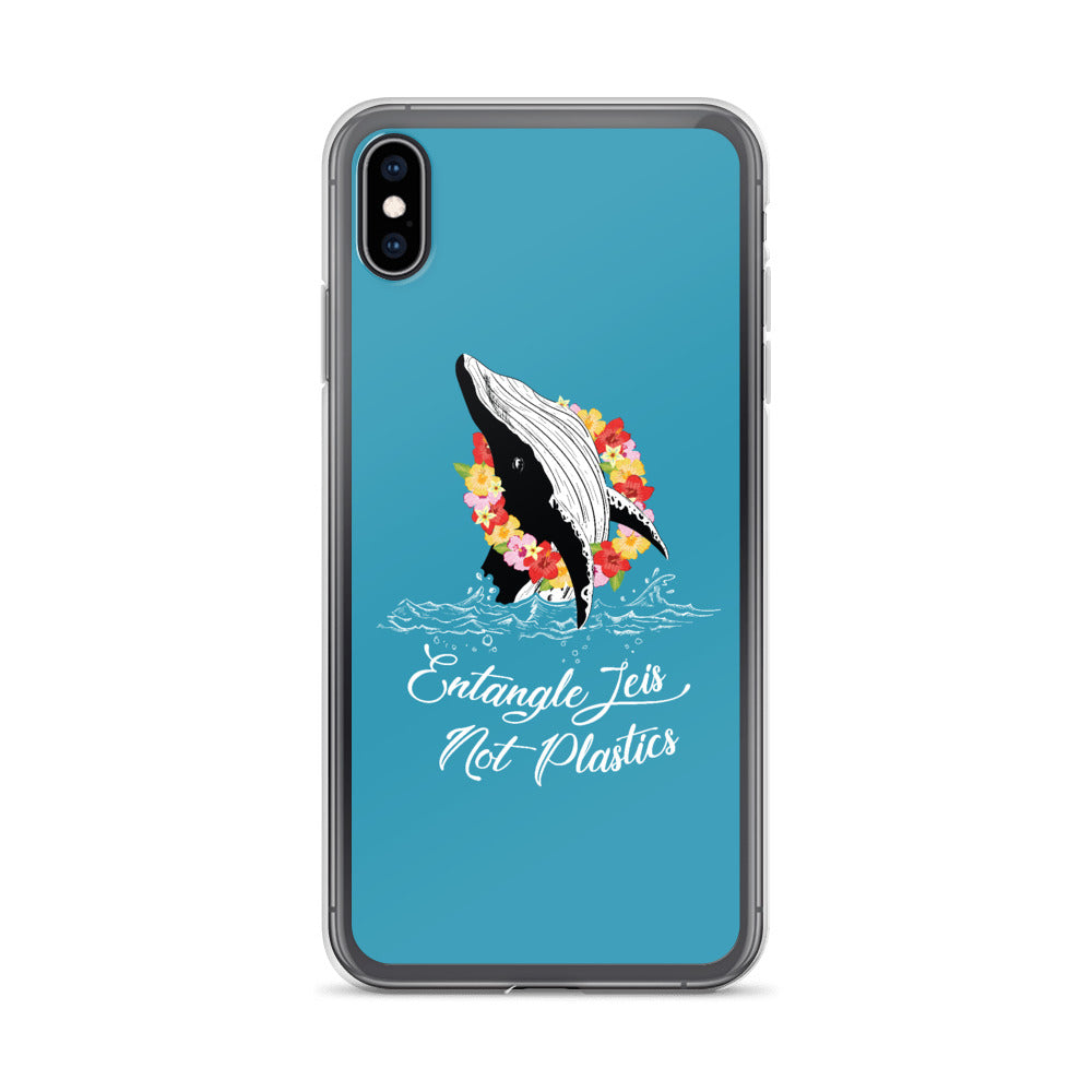 Entangle Leis Not Plastics iPhone Case Blue - Splashing Apparel
