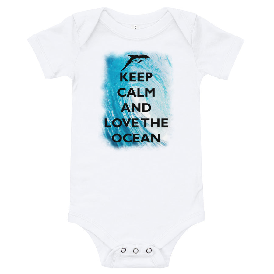 Keep Calm and Love the Ocean Baby Onesie - Splashing Apparel