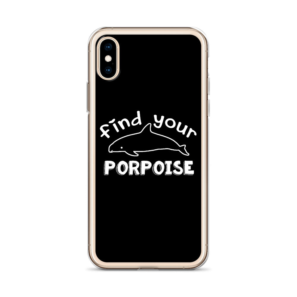 Find Your Porpoise iPhone Case Black - Splashing Apparel