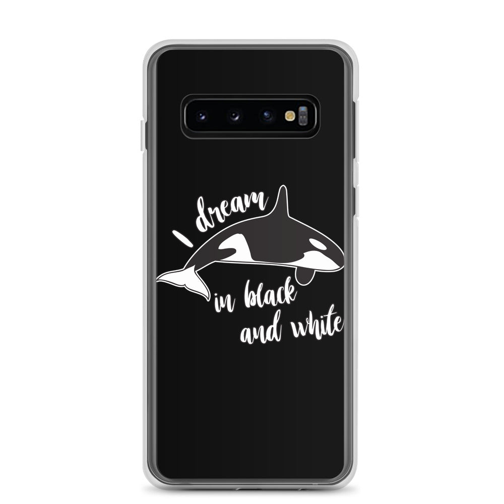 Dream in black and White Samsung Case Black - Splashing Apparel