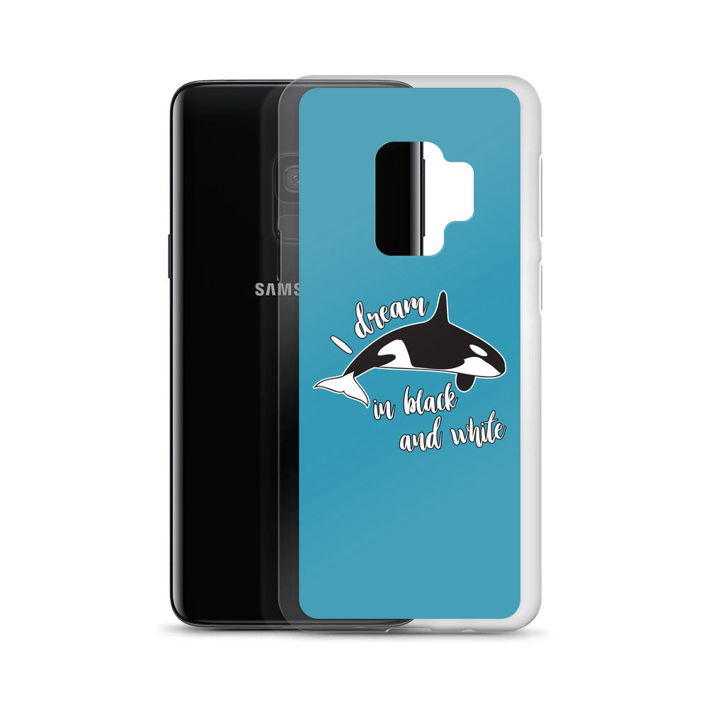 Dream in Black and White Samsung Case Blue - Splashing Apparel