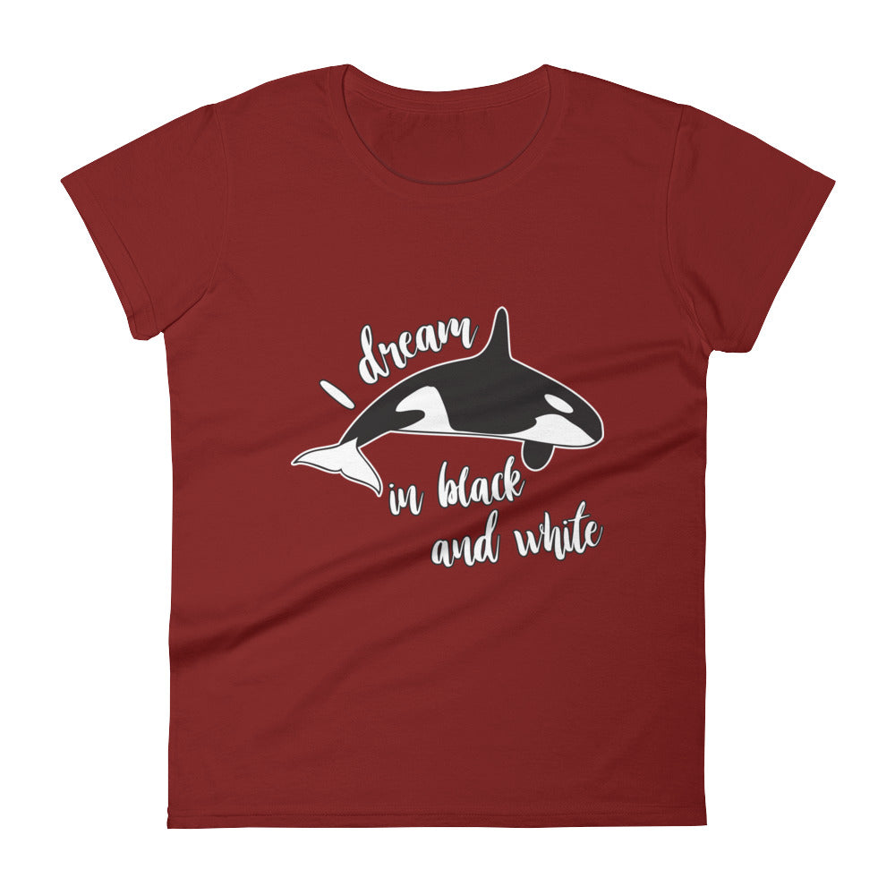 Dream in Black and White Women's Shirt - Splashing Apparel