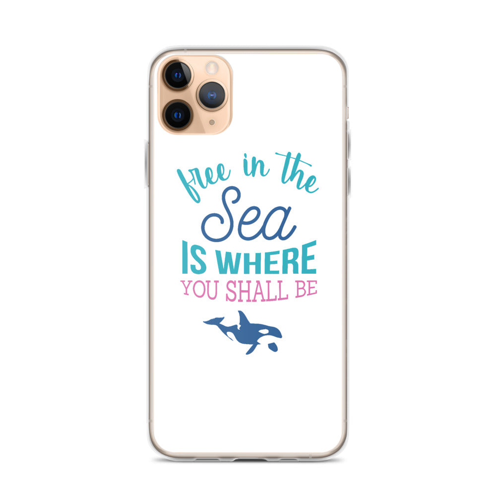 Free in the Sea iPhone Case White - Splashing Apparel