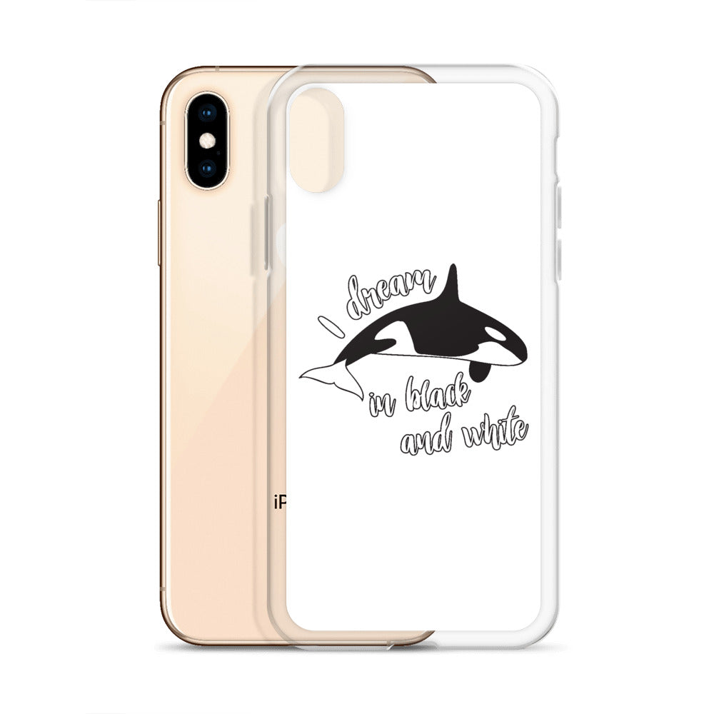 Dream in Black and White iPhone Case White - Splashing Apparel