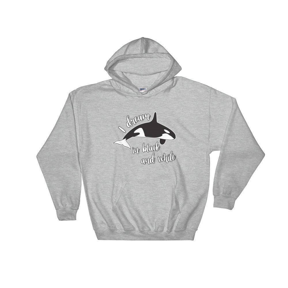 Dream in Black and White Hoodie - Splashing Apparel