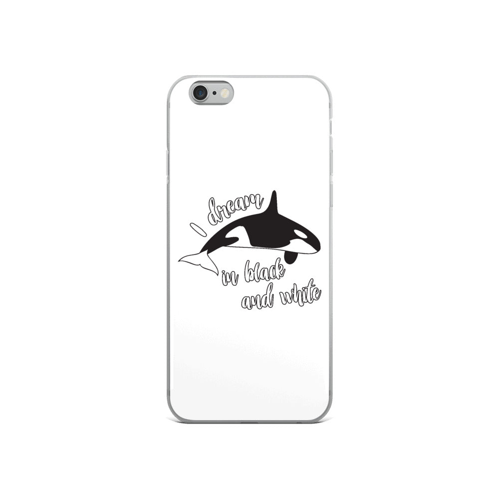 Dream in Black and White iPhone Case White - Splashing Apparel