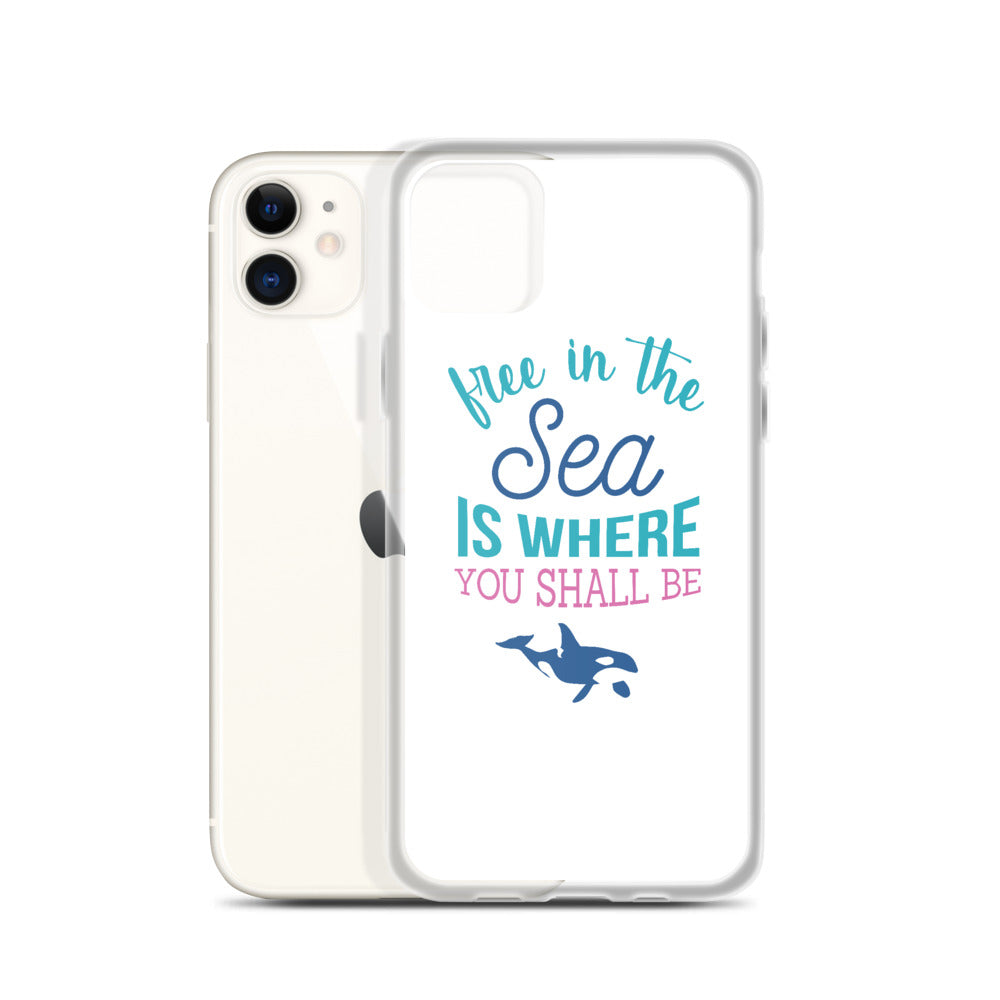 Free in the Sea iPhone Case White - Splashing Apparel