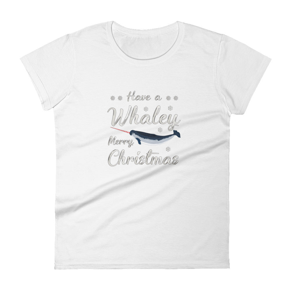 Candy Cane Narwhal Women's t-shirt - Splashing Apparel
