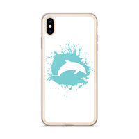 Dolphin Splash iPhone Case White - Splashing Apparel