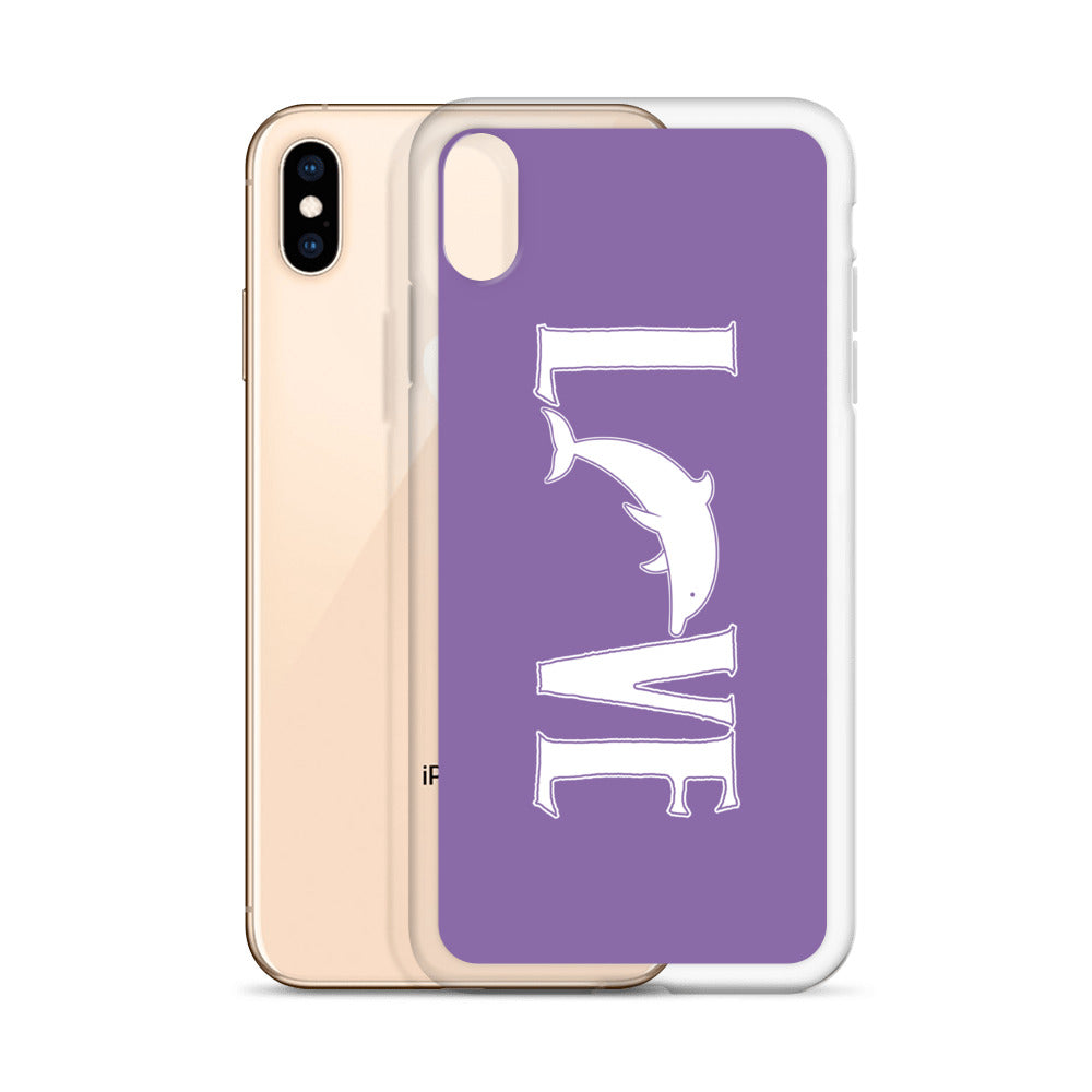 Love Dolphins iPhone Case Purple - Splashing Apparel
