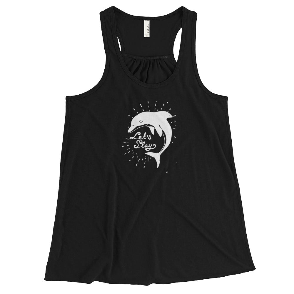 Let's Play Women's Flowy Racerback Tank - Splashing Apparel
