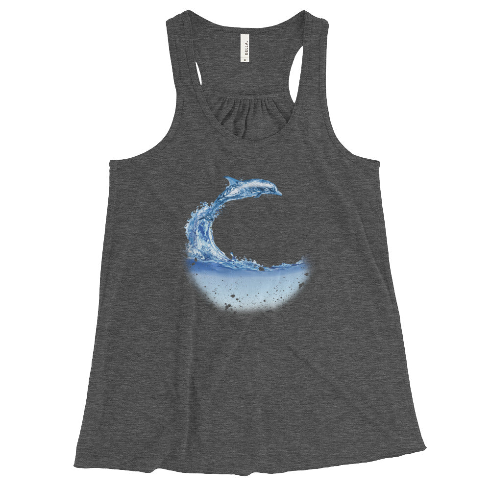 Aqua Dolphin Flowy Tank - Splashing Apparel