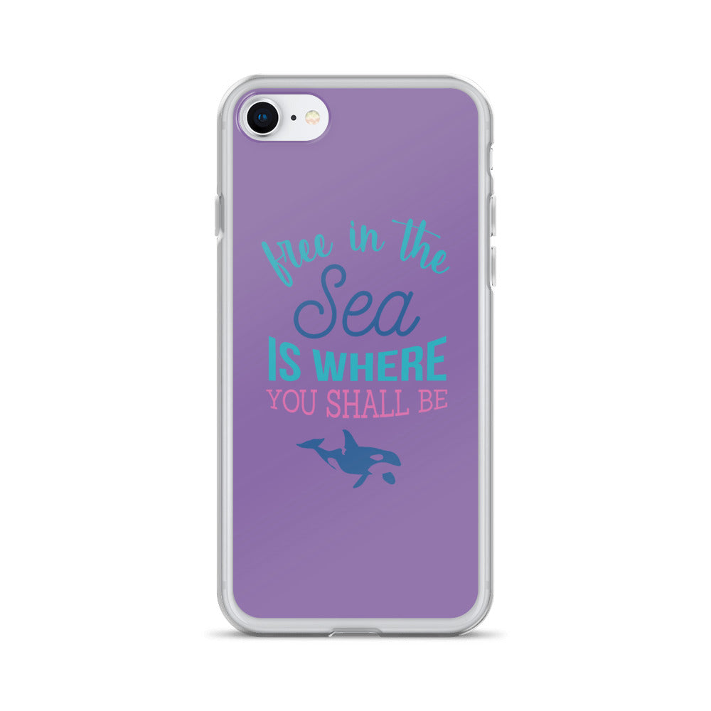 Free in the Sea iPhone Case Purple - Splashing Apparel