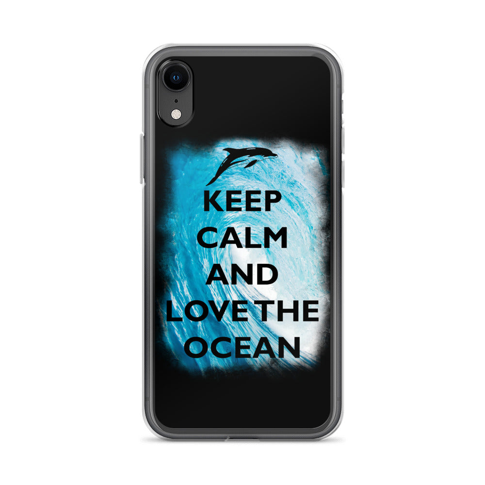 Keep Clam and Love the Ocean iPhone Case Black - Splashing Apparel