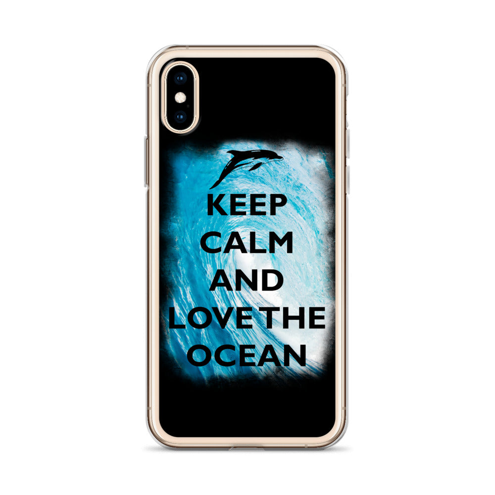 Keep Clam and Love the Ocean iPhone Case Black - Splashing Apparel