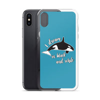 Dream in Black and White iPhone Case Blue - Splashing Apparel