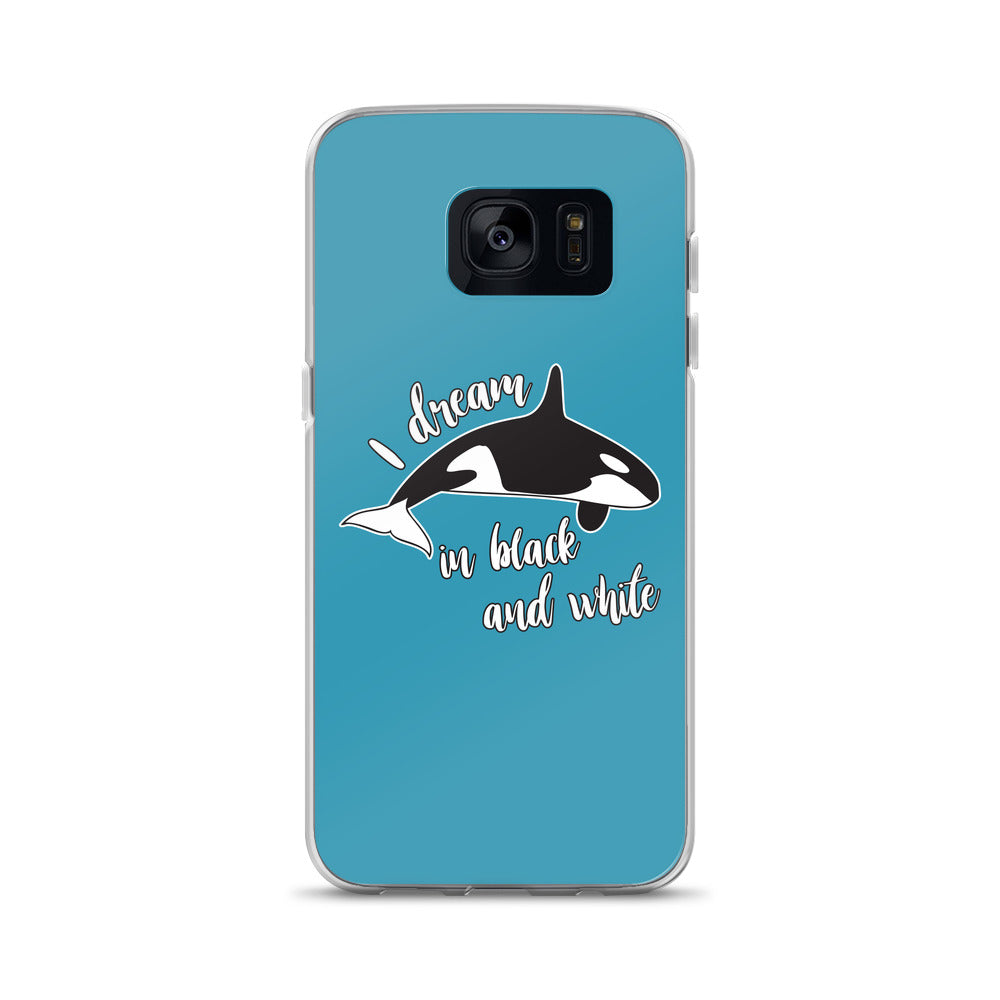Dream in Black and White Samsung Case Blue - Splashing Apparel