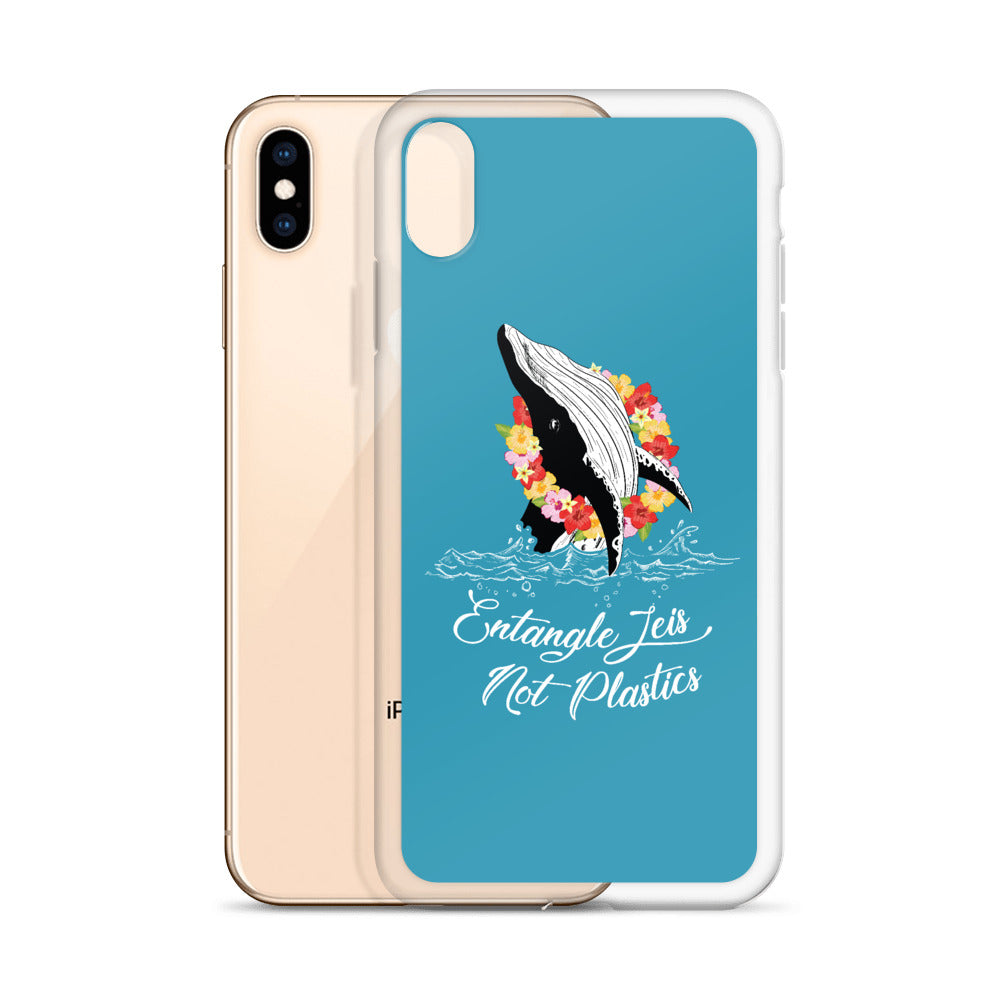 Entangle Leis Not Plastics iPhone Case Blue - Splashing Apparel