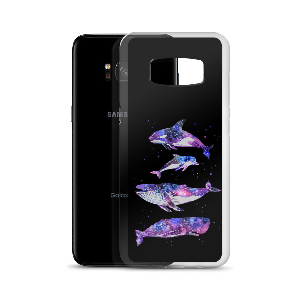 Stary Whales Samsung Case Black - Splashing Apparel
