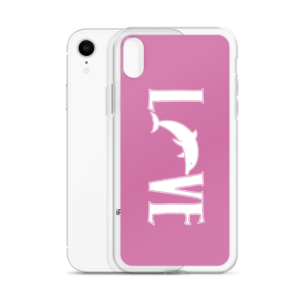 Love Dolphins iPhone Case Pink - Splashing Apparel
