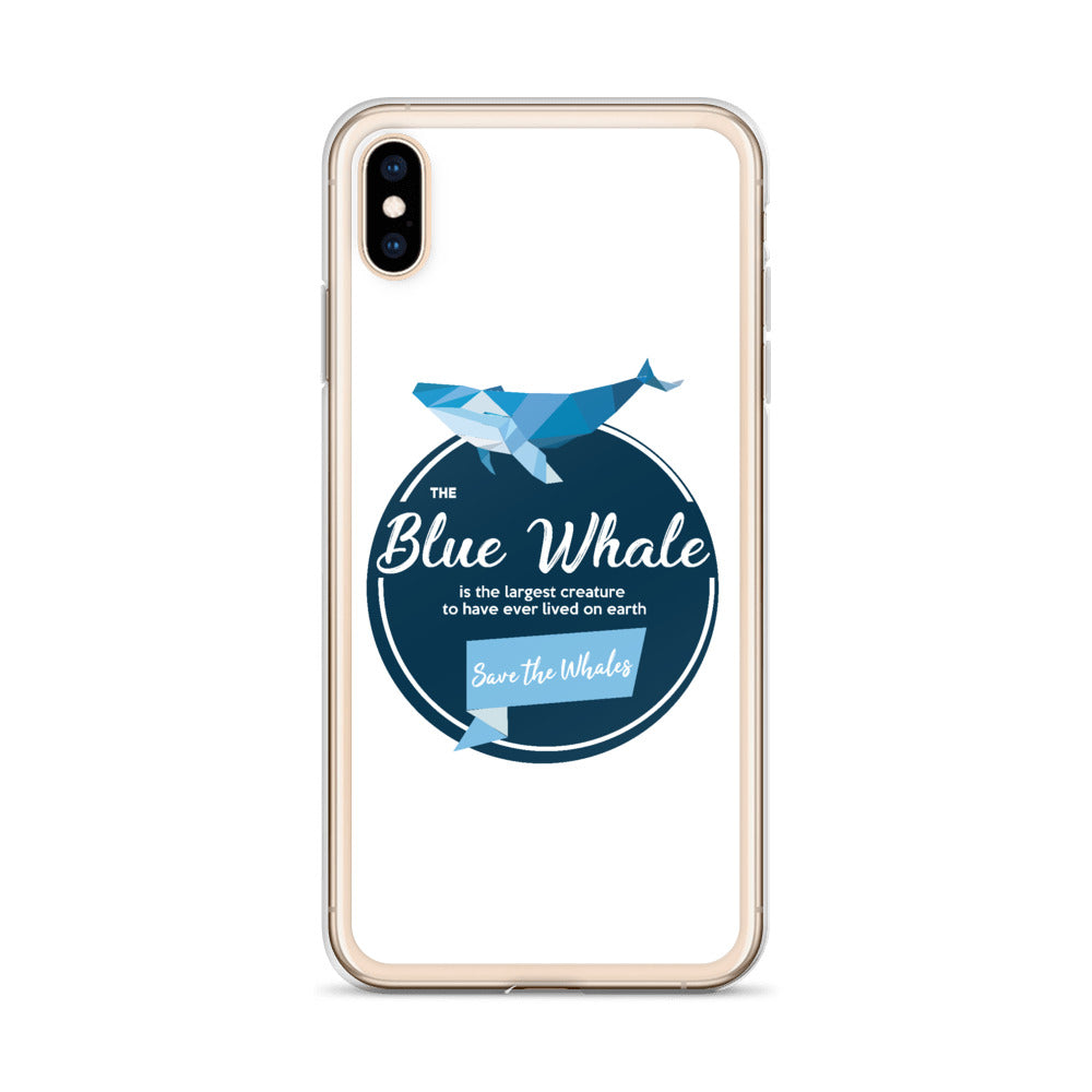 Blue Whale iPhone Case White - Splashing Apparel
