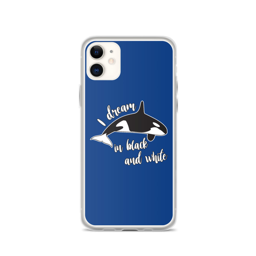 Dream in Black and White iPhone Case Dark Blue - Splashing Apparel