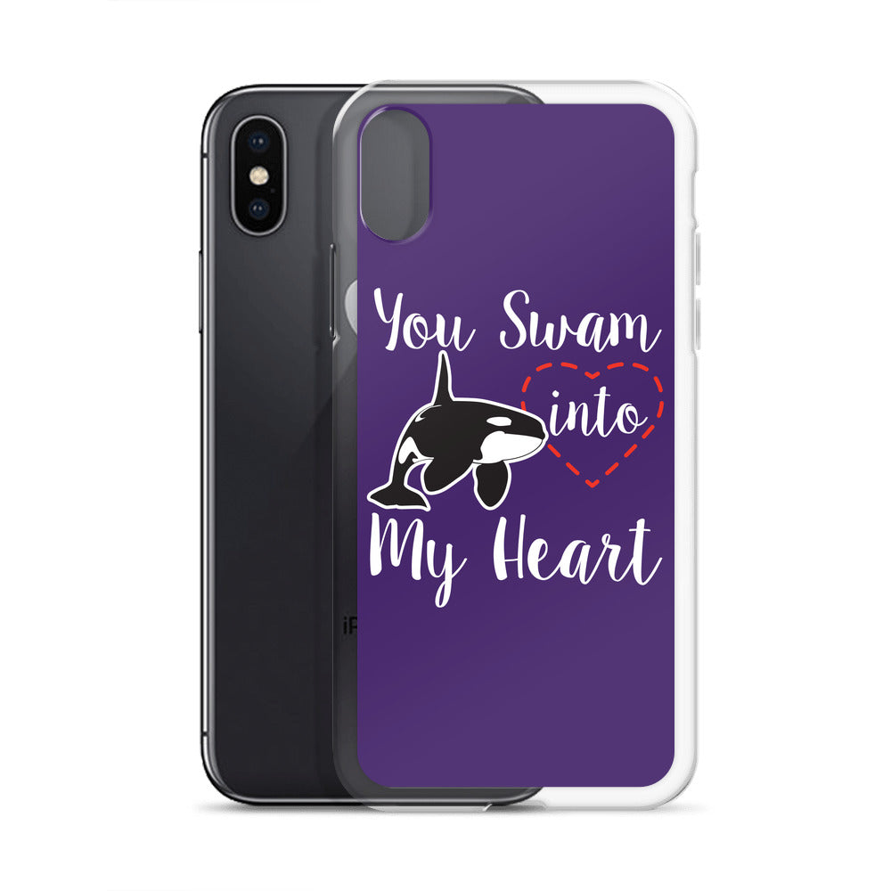 You Swam into My Heart iPhone Case Purple - Splashing Apparel