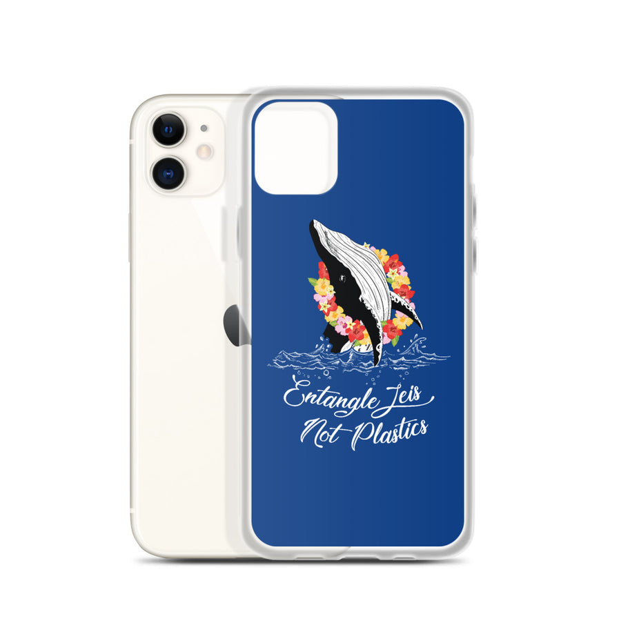 Entangle Leis Not Plastics iPhone Case Dark Blue - Splashing Apparel