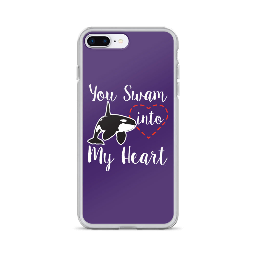 You Swam into My Heart iPhone Case Purple - Splashing Apparel