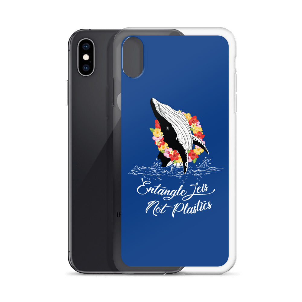 Entangle Leis Not Plastics iPhone Case Dark Blue - Splashing Apparel