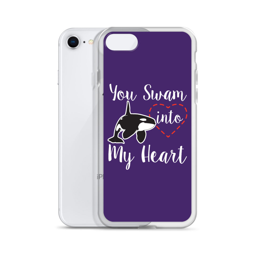 You Swam into My Heart iPhone Case Purple - Splashing Apparel