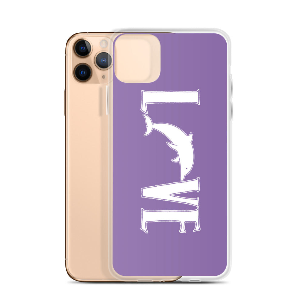 Love Dolphins iPhone Case Purple - Splashing Apparel