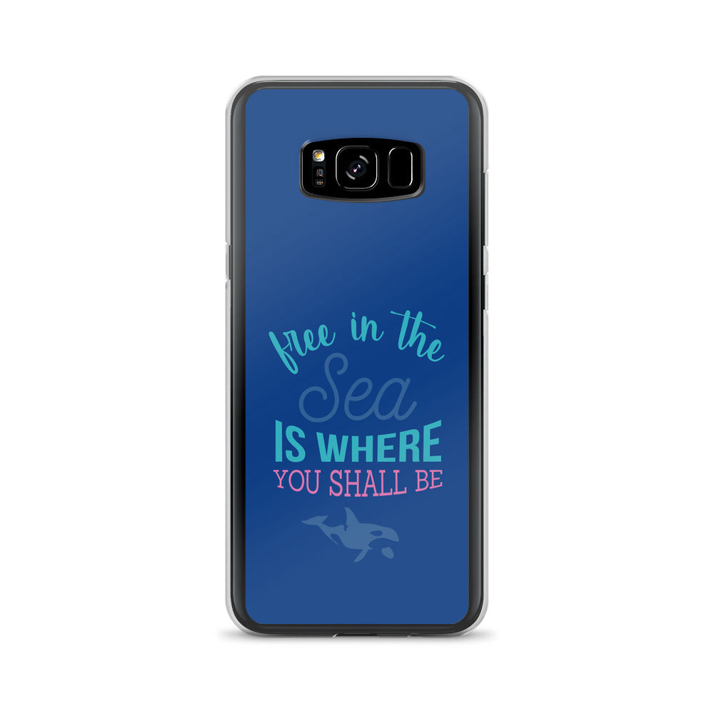 Free in the Sea Samsung Case Dark Blue - Splashing Apparel