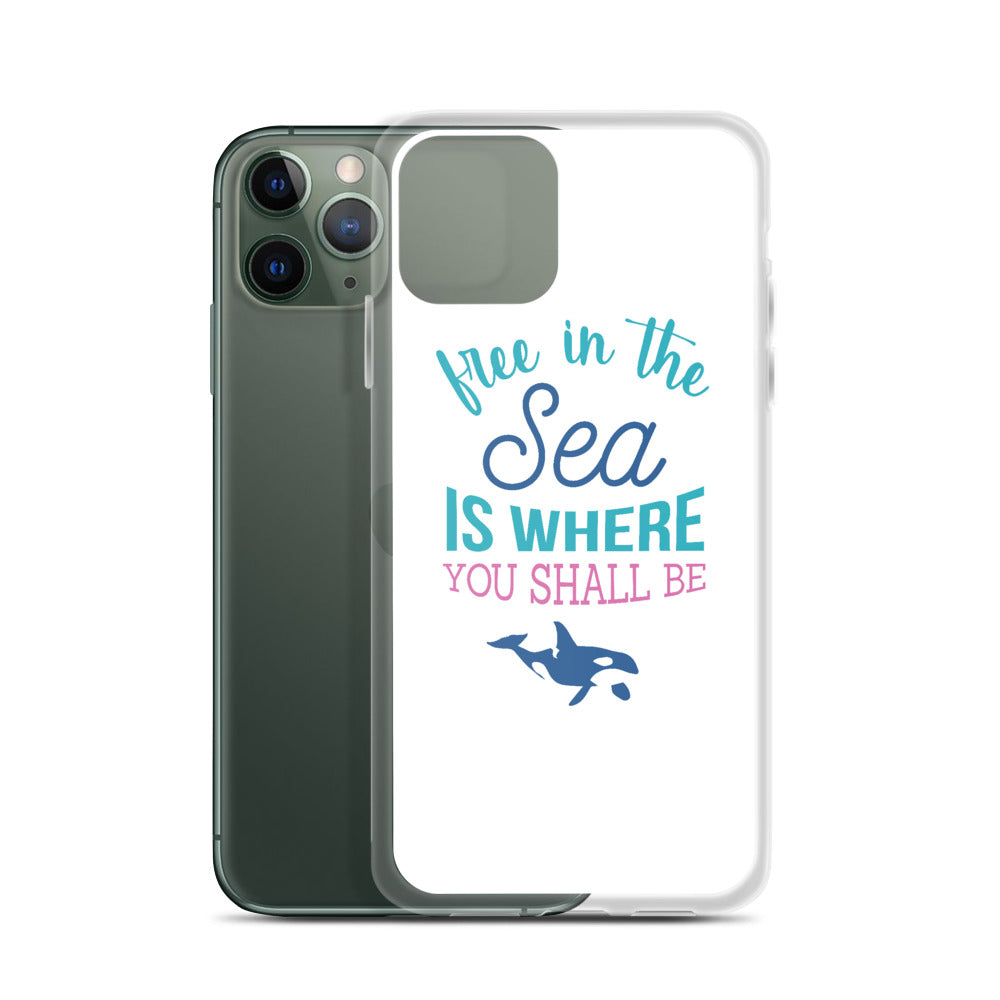 Free in the Sea iPhone Case White - Splashing Apparel