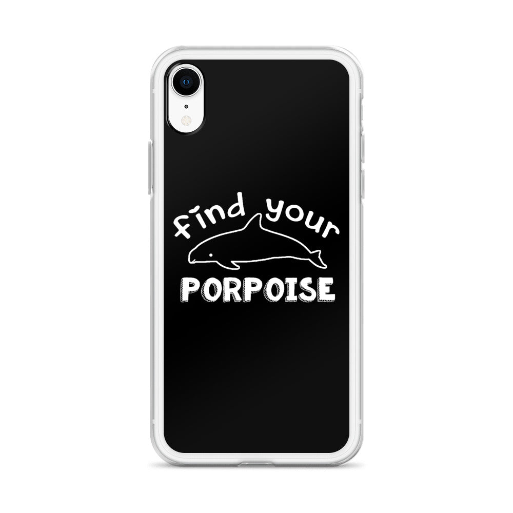 Find Your Porpoise iPhone Case Black - Splashing Apparel