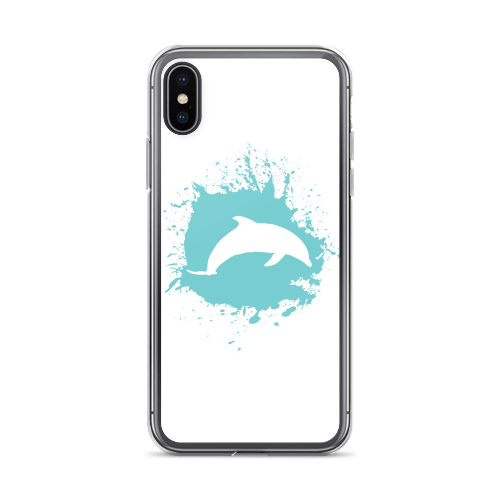 Dolphin Splash iPhone Case White - Splashing Apparel