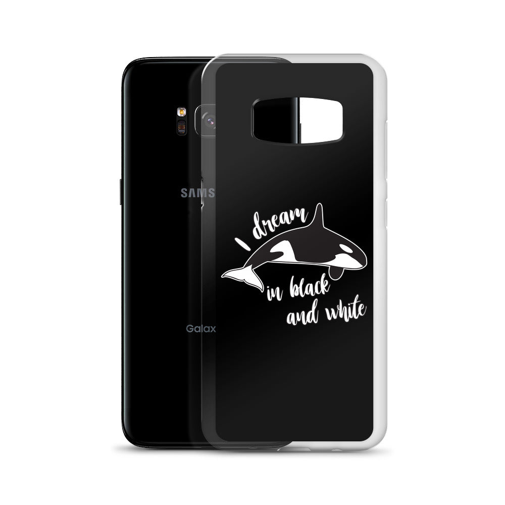 Dream in black and White Samsung Case Black - Splashing Apparel