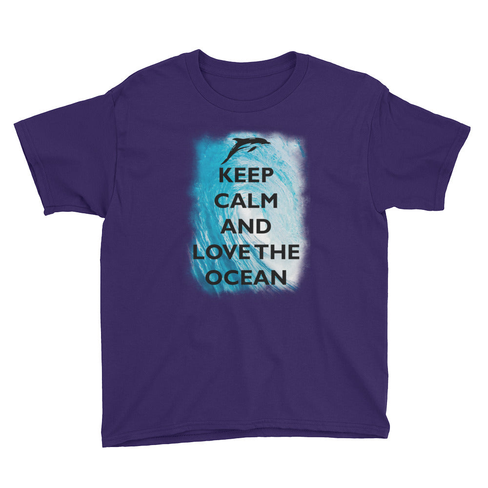 Keep Calm and Love the Ocean Kids Shirt - Splashing Apparel
